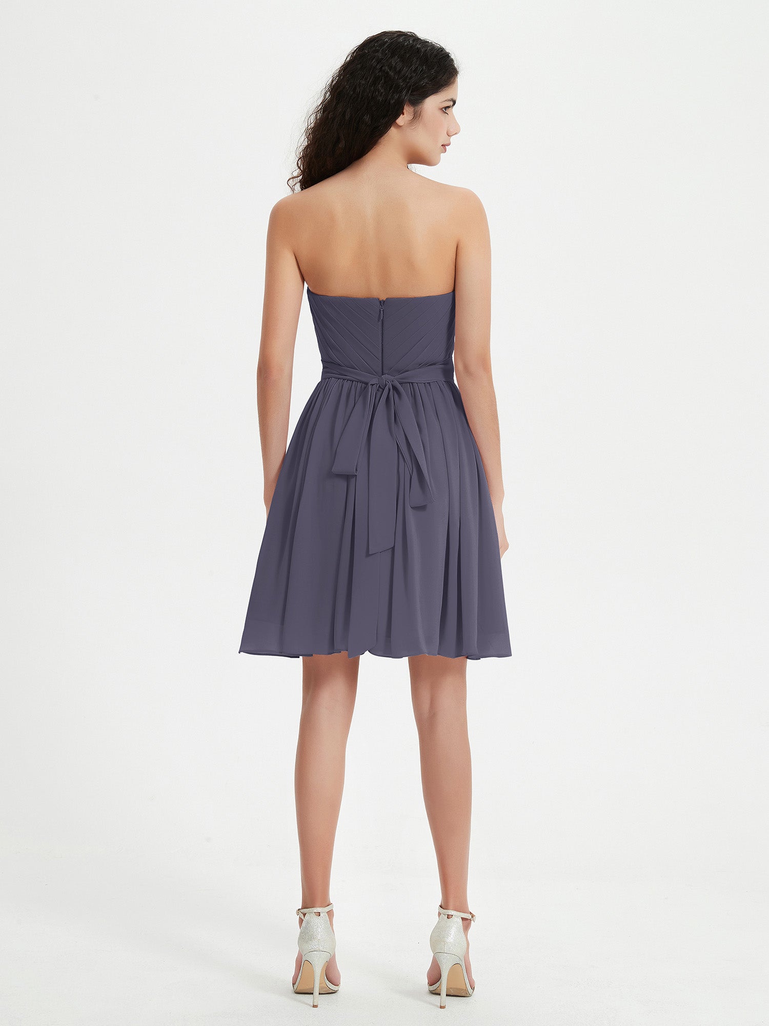 Strapless Chiffon Short Dresses with Bow Stormy
